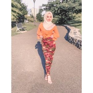 Orange Camo Skirt